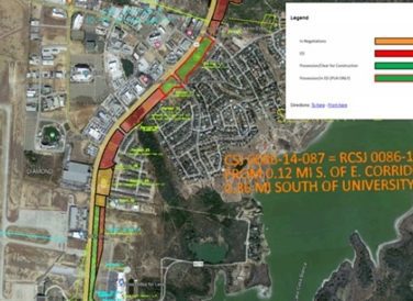 map of corridor for US 59 Loop 20 Interchange project